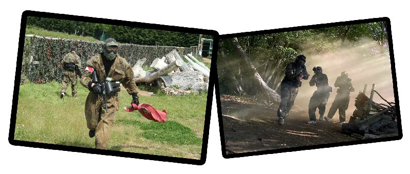 man running with paintball gun