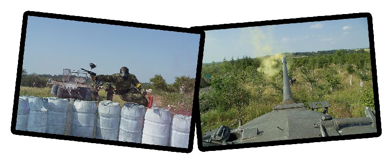 Paintballer jumping barrels